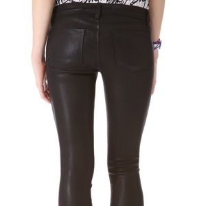 J Brand Super Skinny Lacquered Black Jeans